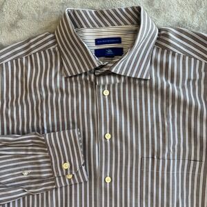 Egara Button Up Shirt Non-Iron Modern Fit Long Sleeve Mens XL blue stripe